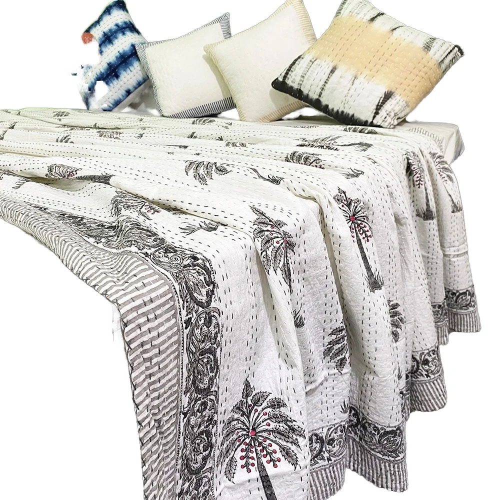 Стеганое одеяло из хлопка с пальмовым деревом