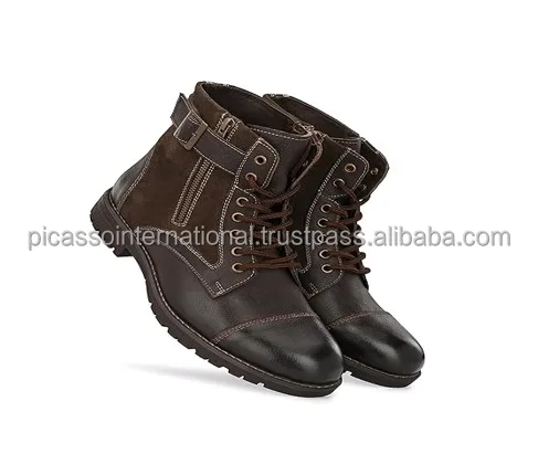 Exclusive Range of Top Quality Customized Logo 100% Genuine Leather Shoes Hiking Boots for men from Indian Manufacturer