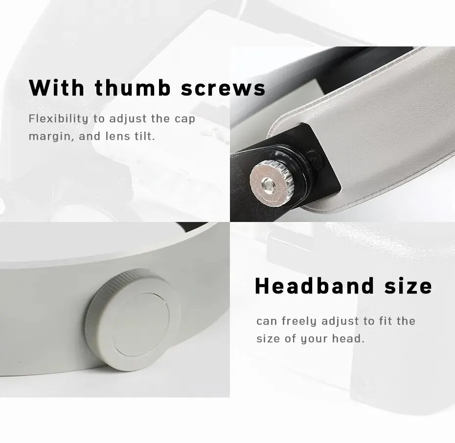 Loupe Microscope Led Light 10x Helmet Style Magnifier Glass Headband ...