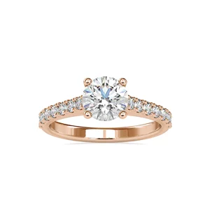 Trending Product 1.25 Carat Lab-Grown Round Cut Diamond Ring Engagement Wedding Ring Jewelry 14k Yellow Gold Ring