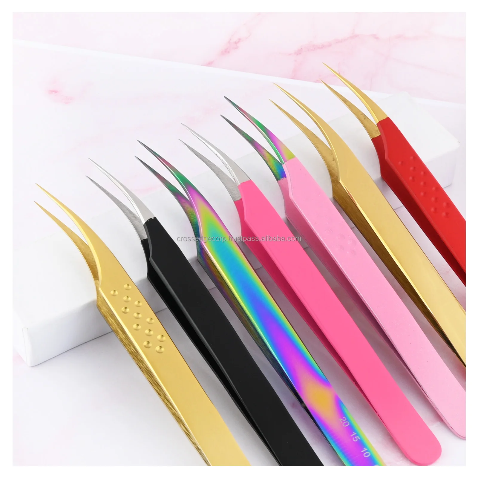Hot Sale Isolation Tweezers Eyelash Extensions Fiber Tip Sharp Fine