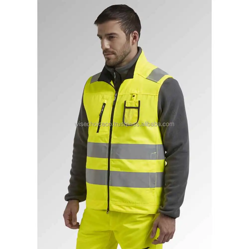 Reflective Safety Vest Jacket Construction High Visibility Work Wear