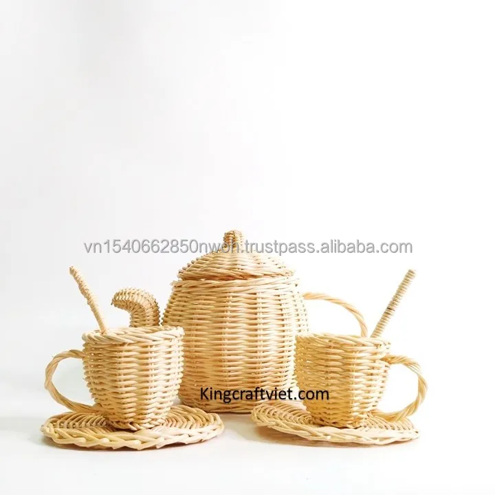 King Craft Viet Rattan Vintage Wicker Wood Doll Furniture Miniatures