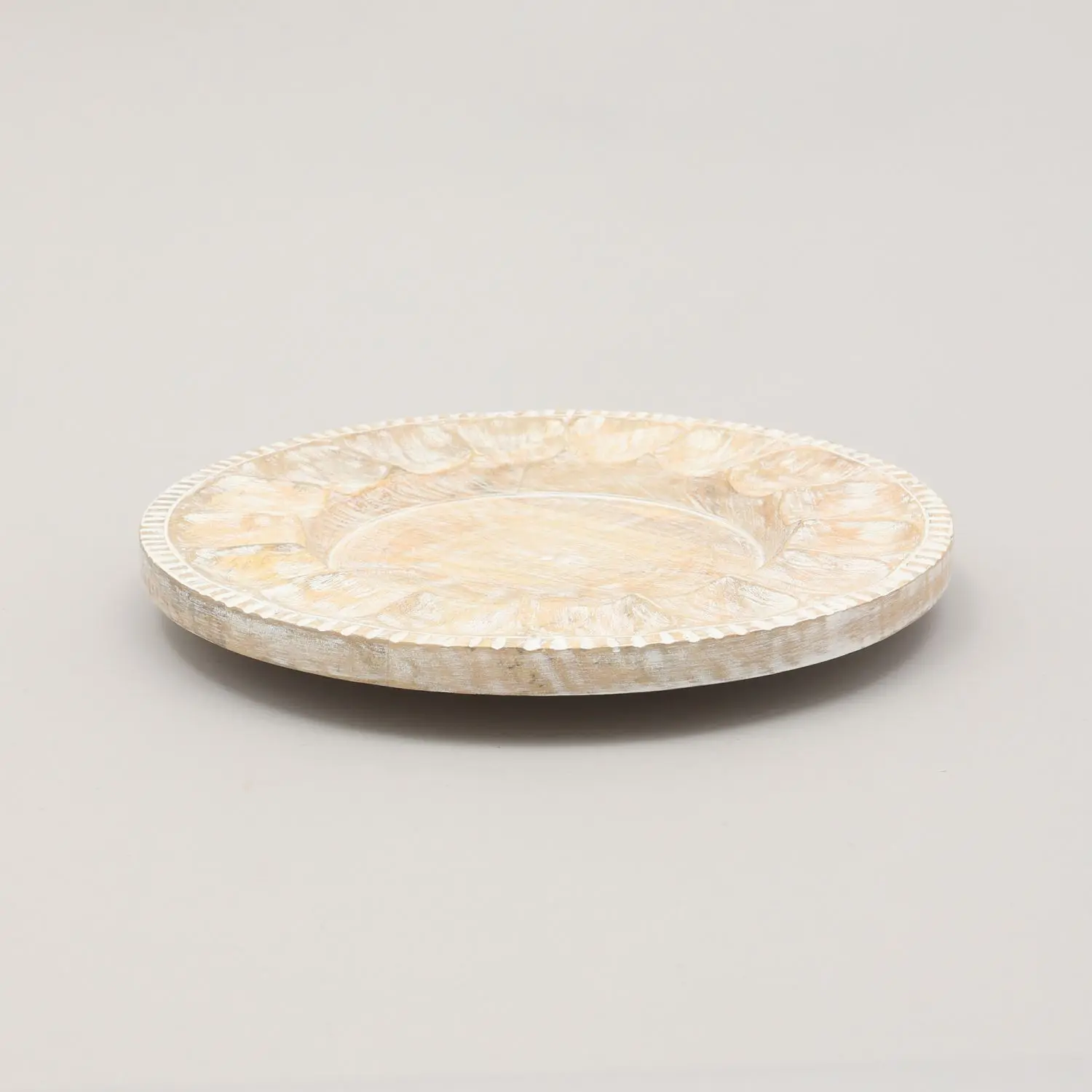 Handcrafted 13" Wood Charger Plate Artisan Wooden Dining Placemat Tableware for Party Decorations