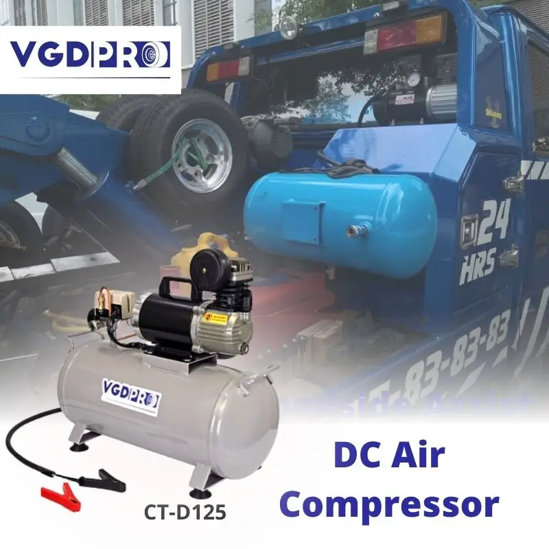 12V DC Weatherproof Professional Small Mighty Truck Oil Less Solar Power Air Compressor Machine With 25 Liter tank for Sale