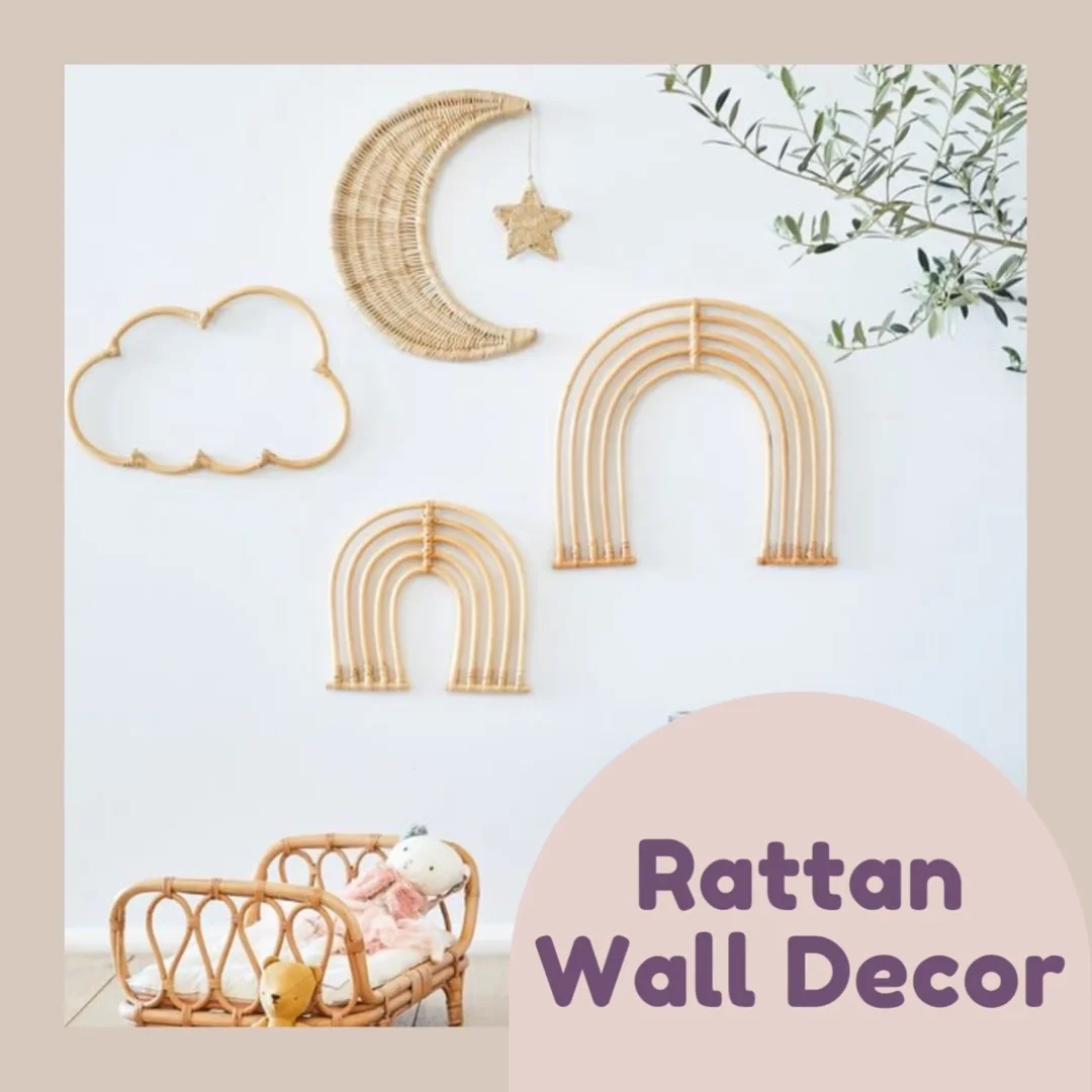 Cute Moon And Stars Newborn Accessories Playroom Rattan Nursery Decor