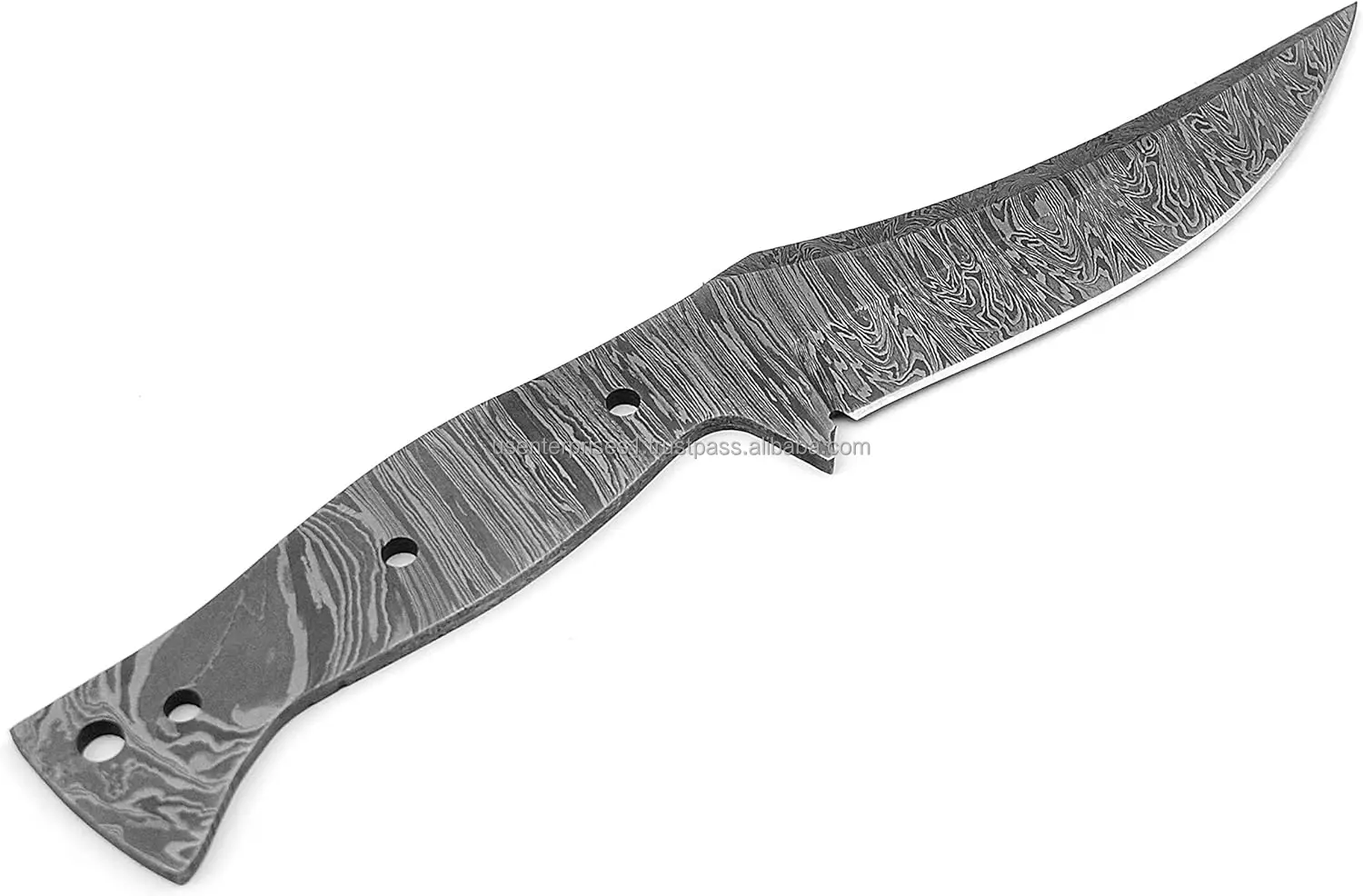 Handmade Full Damascus Steel Blank Blade Fishing Knife Full Tang Fixed