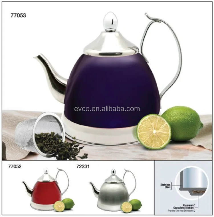 Creative Home Nobili-Tea 4-Cup Copper Stainless Steel Tea Kettle