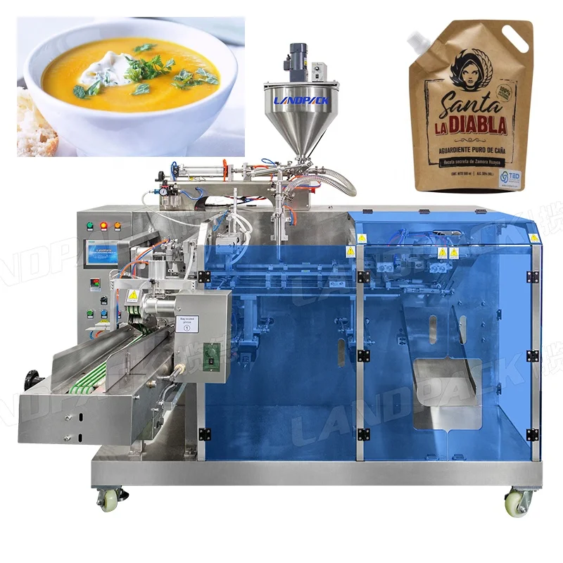 Fully Automatic Horizontal 5l Soup Premade Bag Pouch Given Packaging Packing Machine