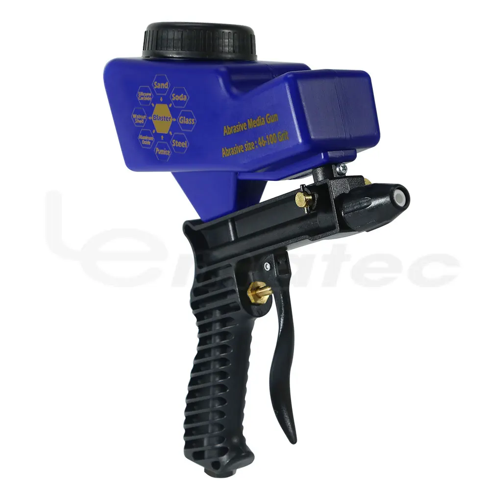LEMATEC Pneumatic Sandblasting Gun with Portable Media Blaster Nozzle Taiwan Made