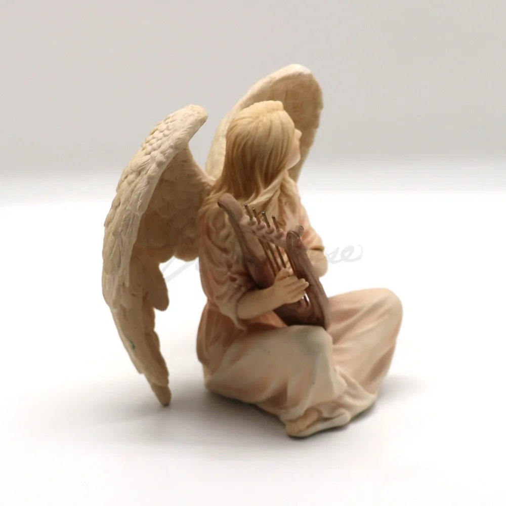 VERONESE дизайн-Ангел сидящий с LYRE-цвет окрашенная отделка