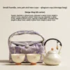 Small teapot with two cups-green cup-storage bag