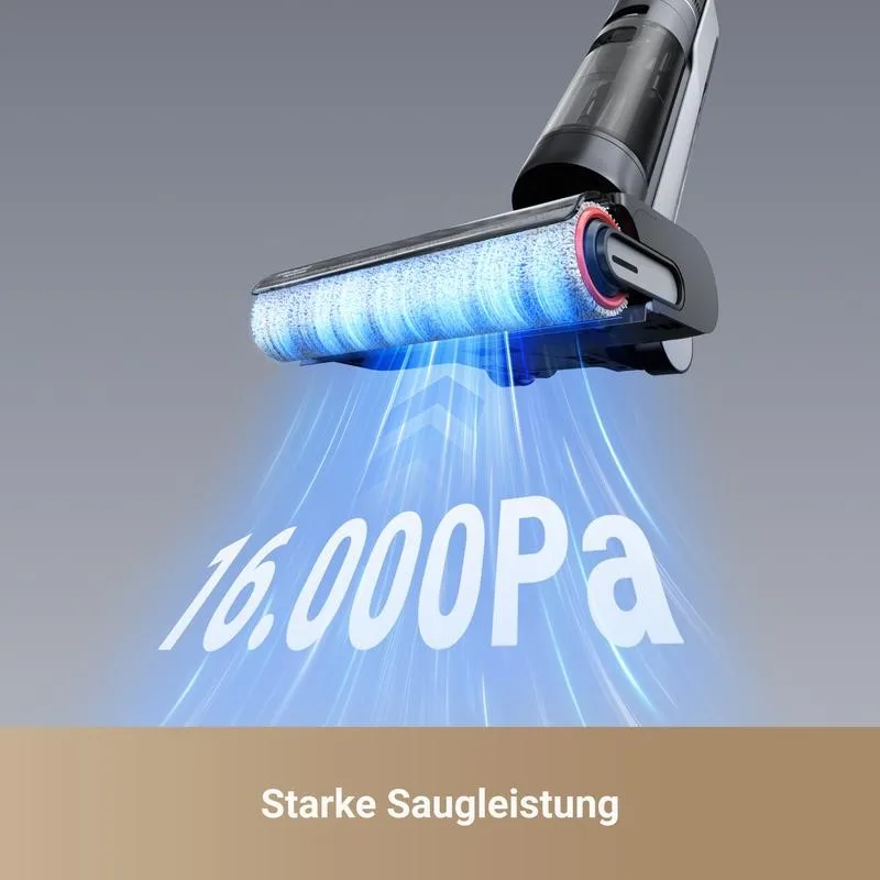 16.000 Pa Saugleistung der Bürstenwalze
