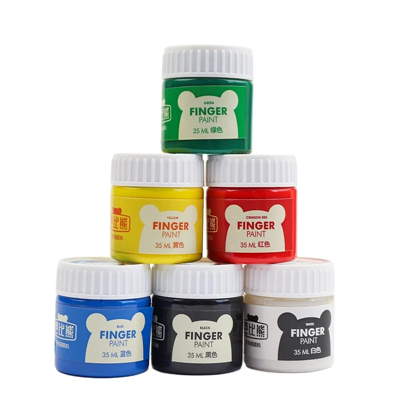 Mikailan детей Пальчиковые краски Арт Набор «сделай сам» моющиеся нетоксичные безопасные красочные пигменты для удовольствия 8401 8402 6 видов цветов