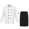 White Black Trim Long Sleeved + Apron