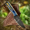 Carbon Steel & Blue Yellow Wood