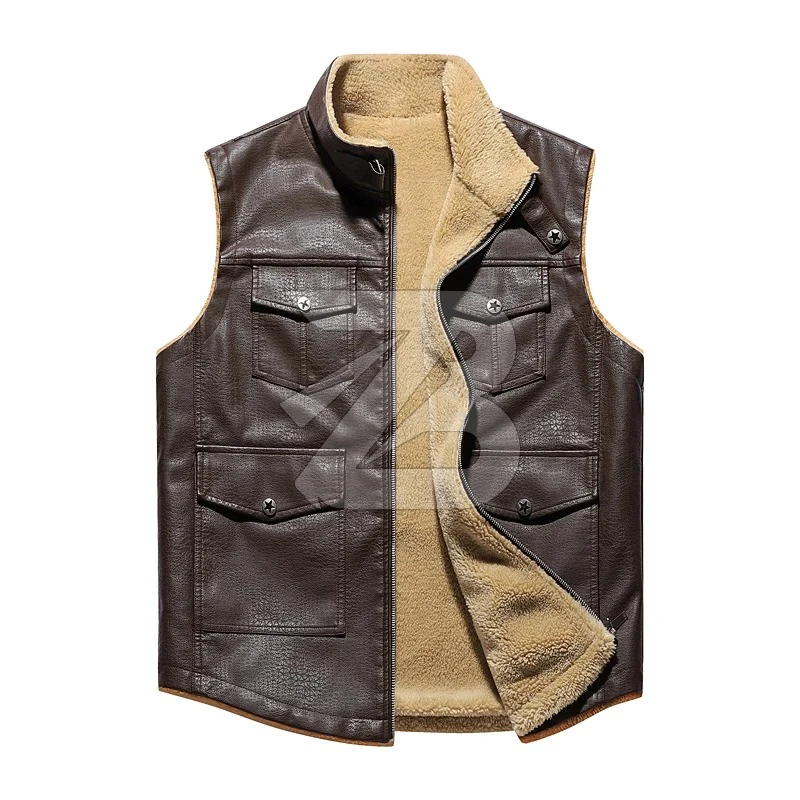 Autumn Winter Collection Plush Thickened Men Warm Vest Comfortable Breathable Fashionable Versatile Top horse leather jackets