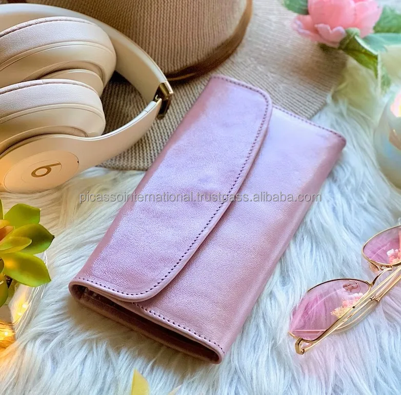 Top Selling Women's Stylish Modern Design Genuine Leather Wallet Vintage Natural Pattern Superior Quality Competitive Price