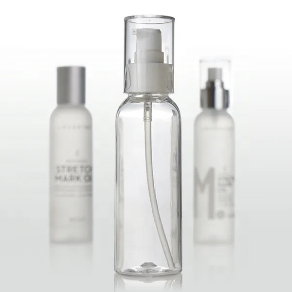 (READY STOCK) 100ml PET Transparent Boston Round Empty Spray Pump Bottle for Body Splash with Cap