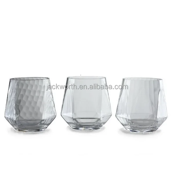 Diamond Shaped Acrylic Stemless Wine Glasses Buy Diamond Shaped