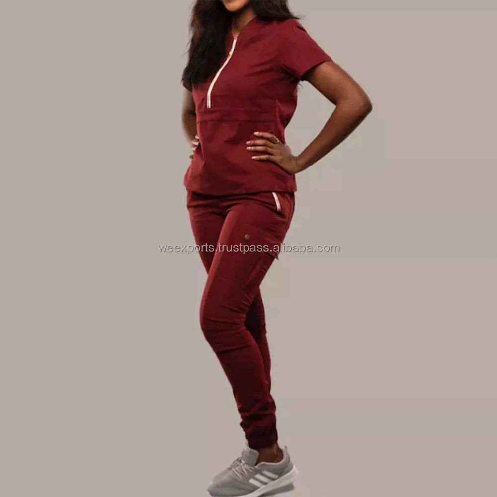 Scrubs Uniforms Sets Nurse Women Scrubs Sets Spandex Medical Scrub Sets With Zipper Buy High 1462