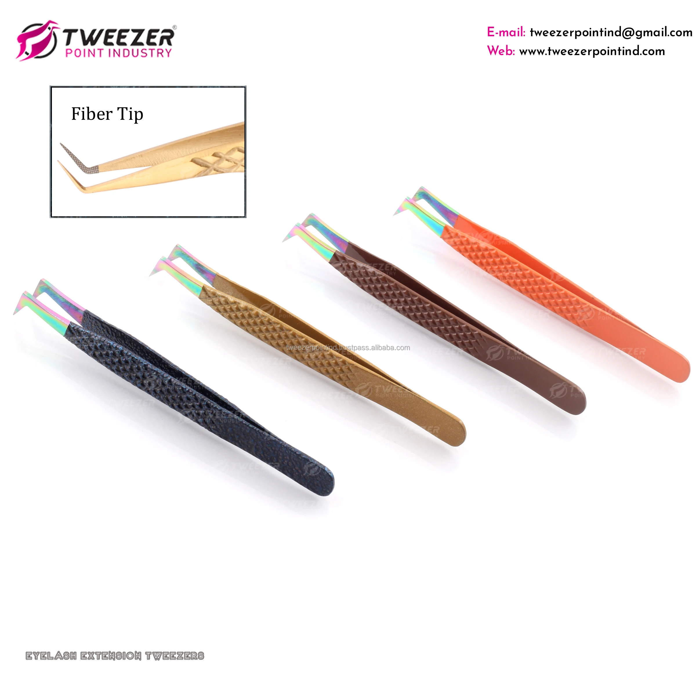 Bird Beak Shape Diamond Grip Fiber Tip Tweezers Hand Tested Isolation