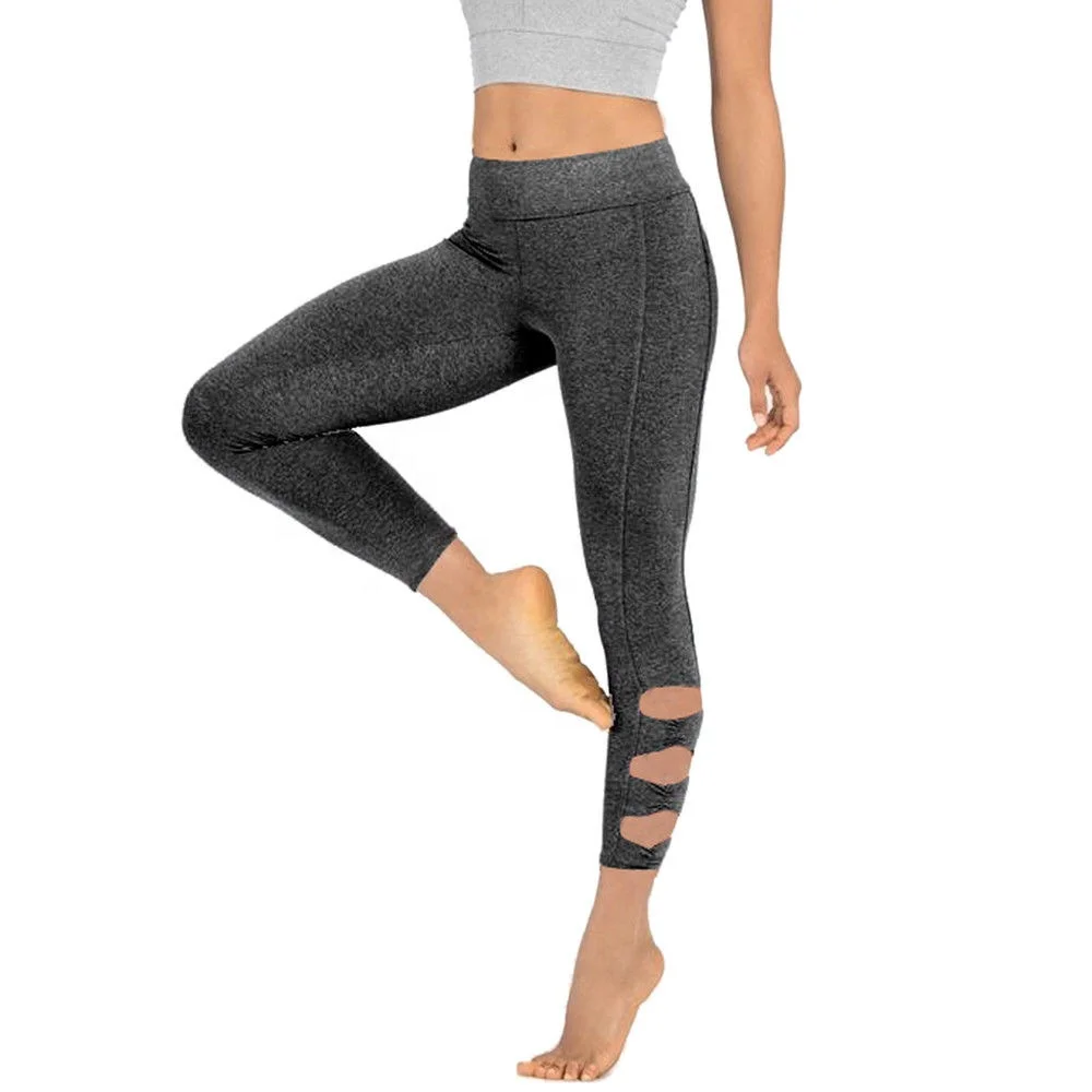 Women's Capri Cropped Leggings Plain Yoga Pants for Gym Fitness Workout Running