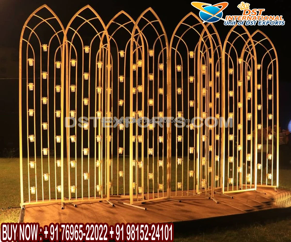 Impressive Wedding Reception Stage Metal Frames Contemporary Wedding Metal Backdrop New Metal