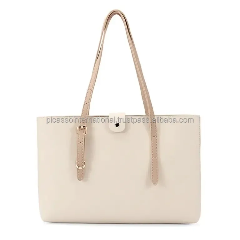 Top Selling Trendy Design Cotton Lining Women's Cowhide Leather Tote Handbag Fashion Shoulder Bag for Anniversary Gift