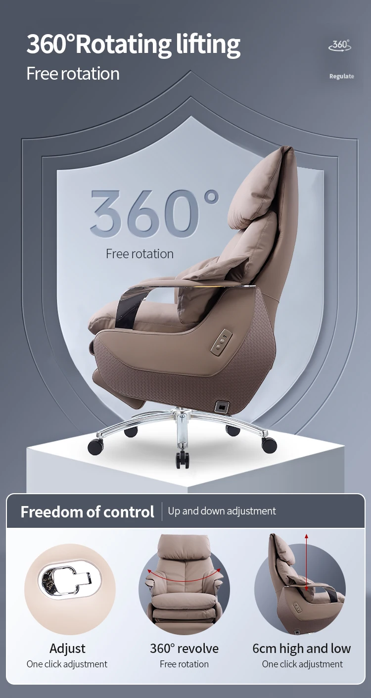Luxury Boss Leather Ergonomic Revolving Recliner Swivel Chair ...