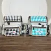 Turquoise & White Checkered