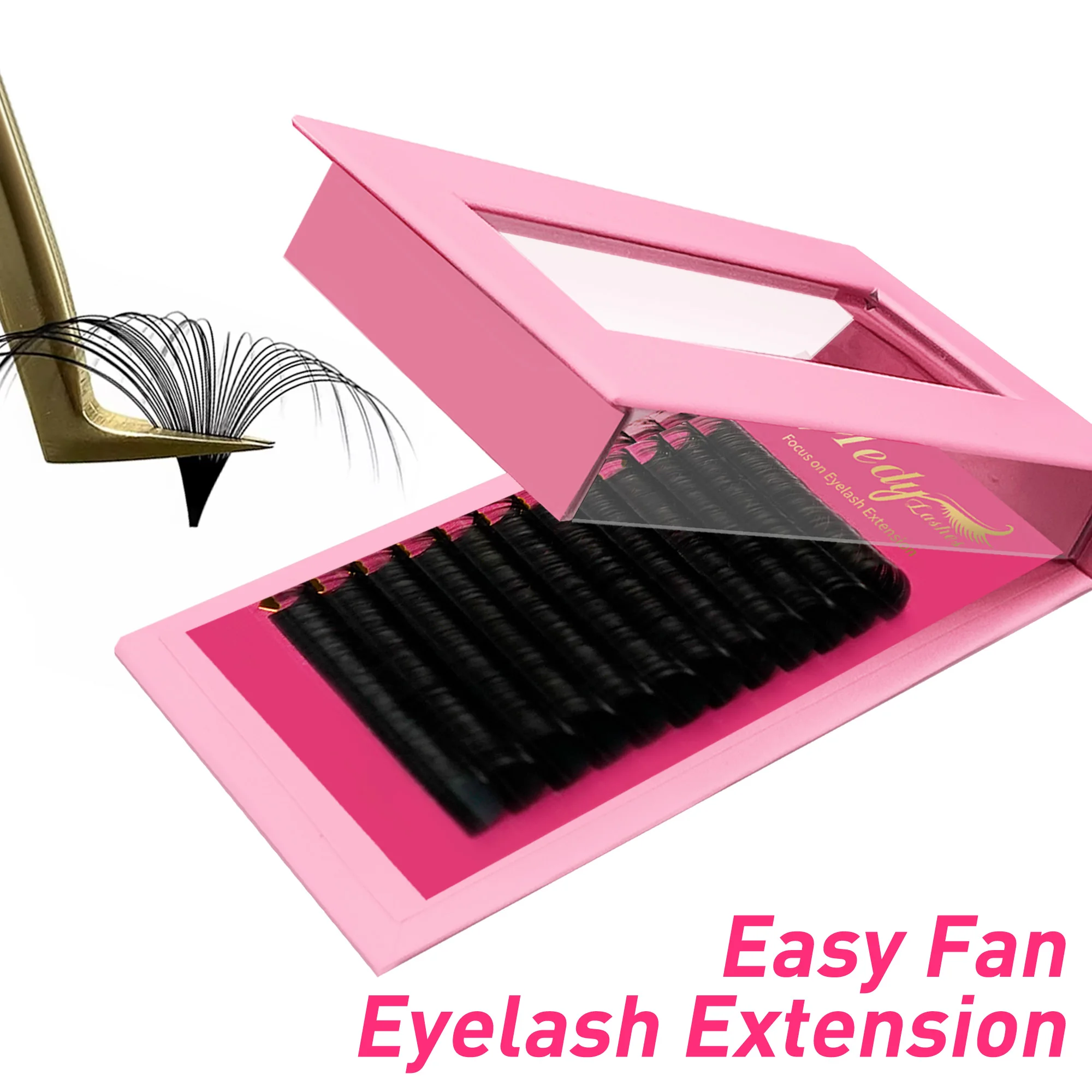Matte Black Dark Cashmere Volume Lash Extensions Velvet Mink Lash Trays Wholesale Individual Eyelash Extension Supplies