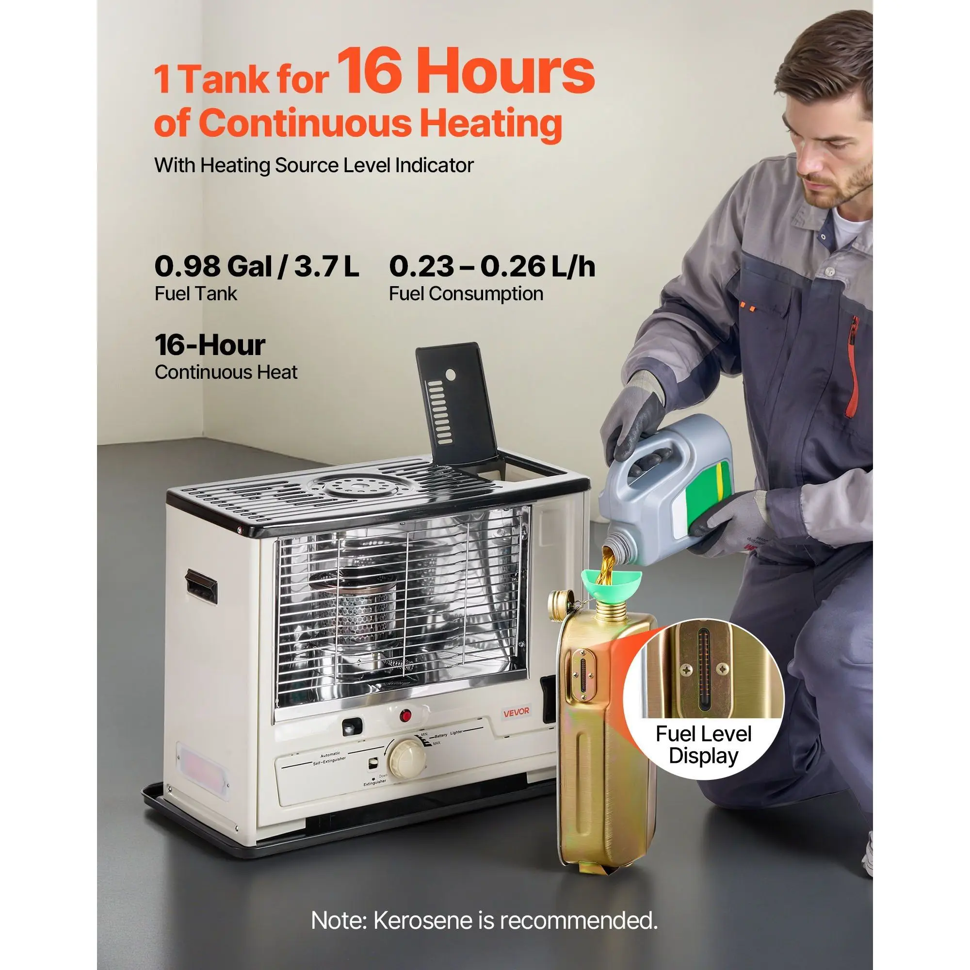 Kerosene Heater, 10000, BTU, Portable - detail 6