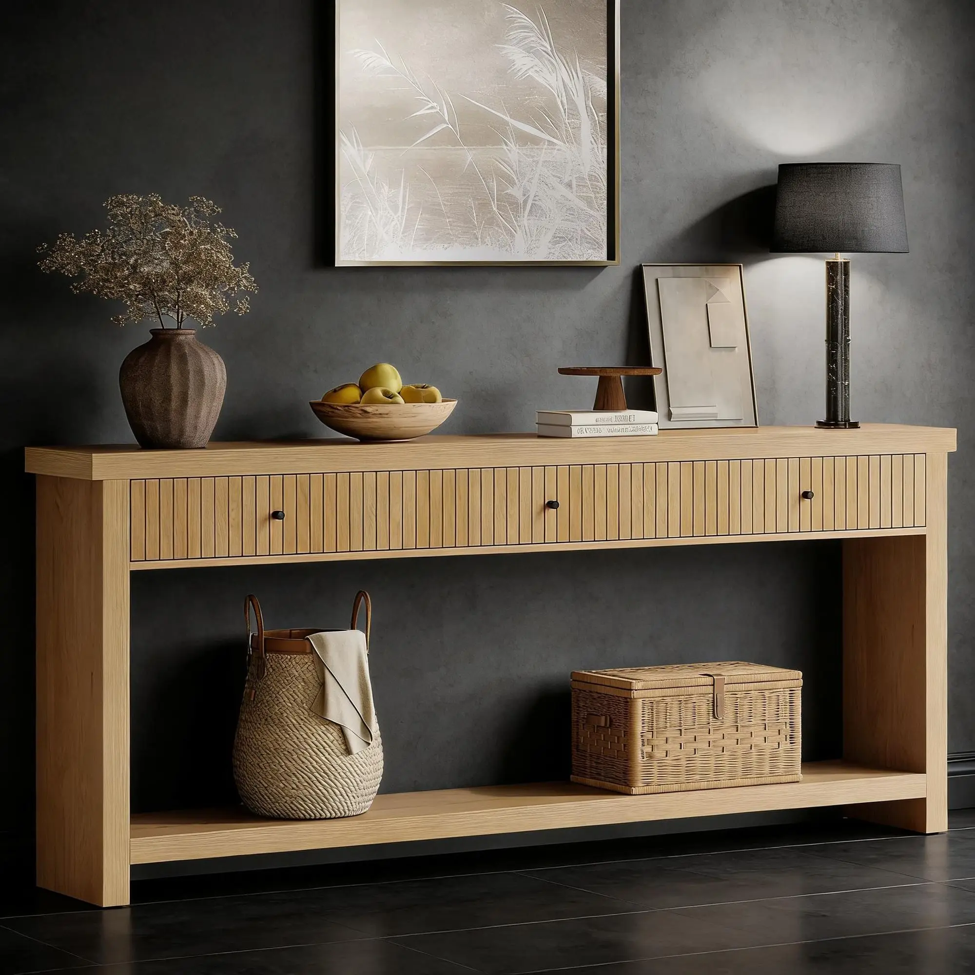 Elvarenae Alder Three-Drawer Console Table — product detail