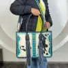 Turquoise & Black Checkered