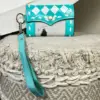 Turquoise & White Checkered
