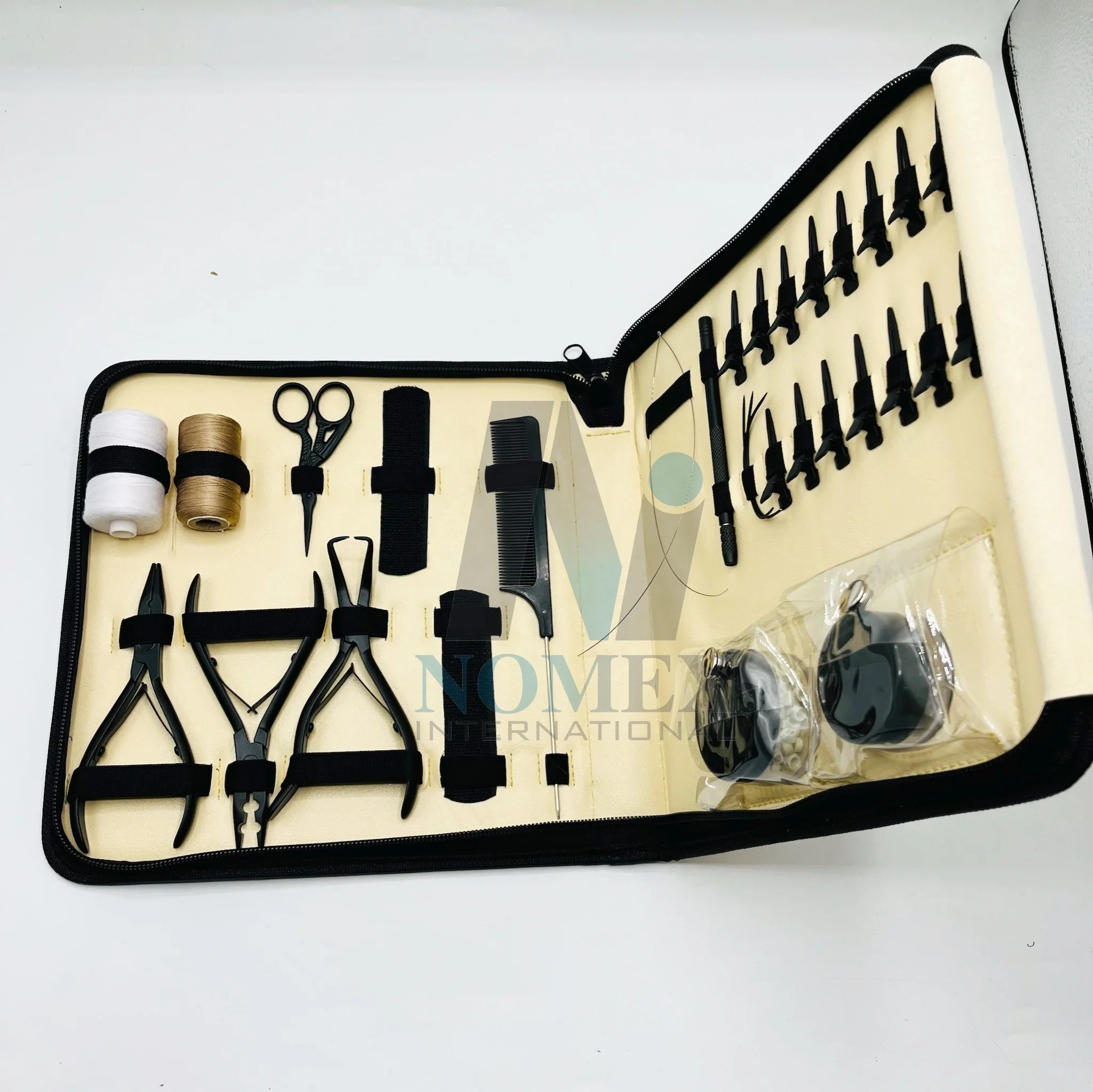 Matte Black I Tip Hair Extension Tools Kit With Loop Hook Hair