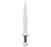 Polished Silver Steel, Dark Brown Leather Grip