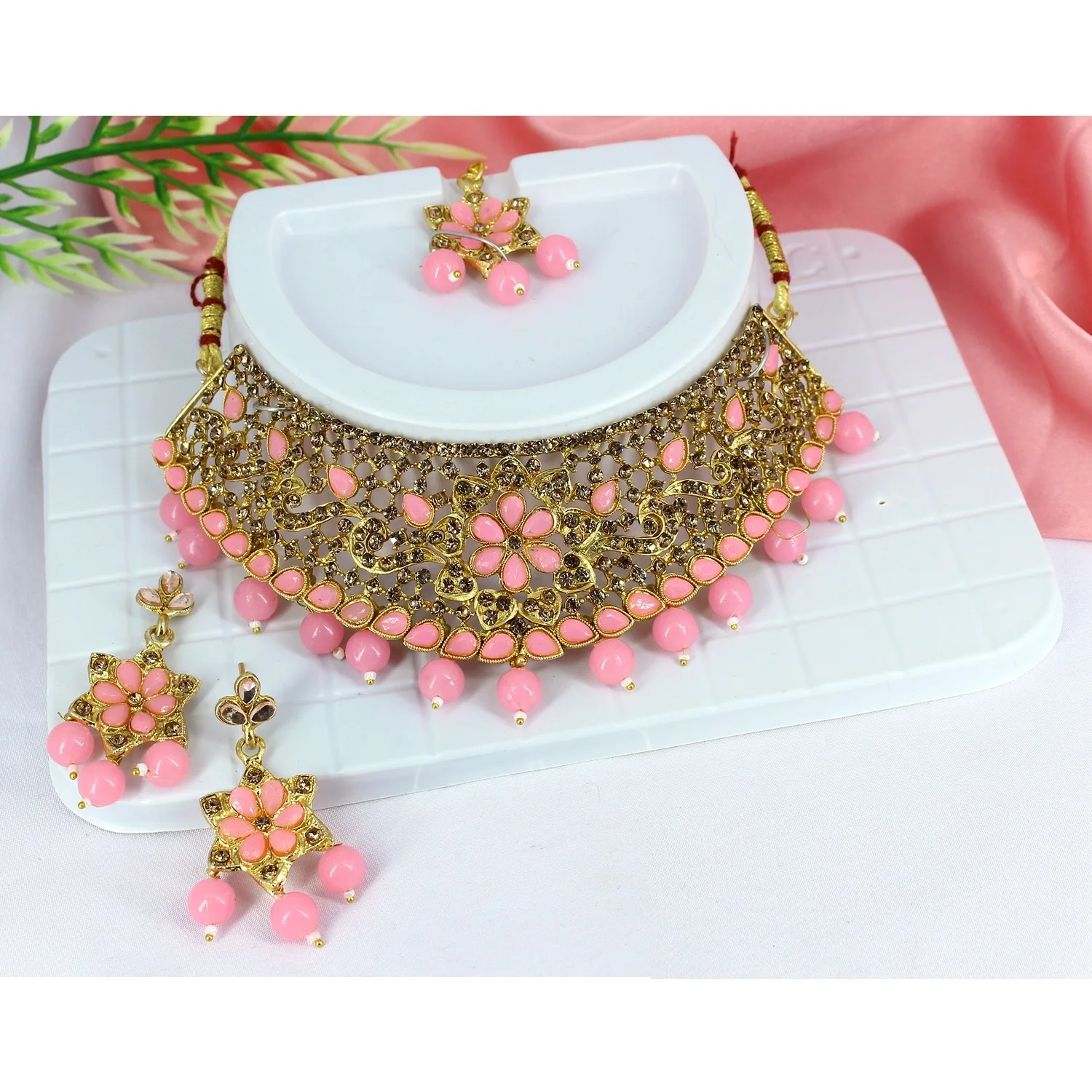 Jewellery Set Best Quality Diamond Stone Work Indian Uae Dubai