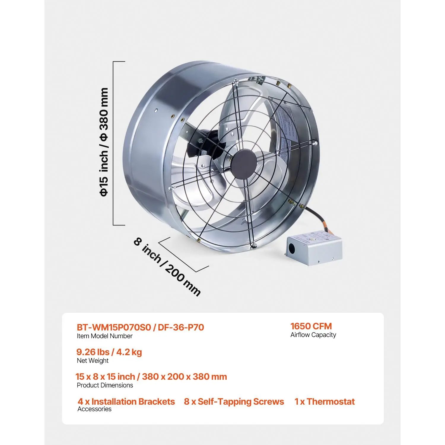 Mount Attic Exhaust Fan, 1300, CFM, 185 - detail 4