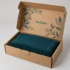 Kraft brown with deep teal botanical line artwork
