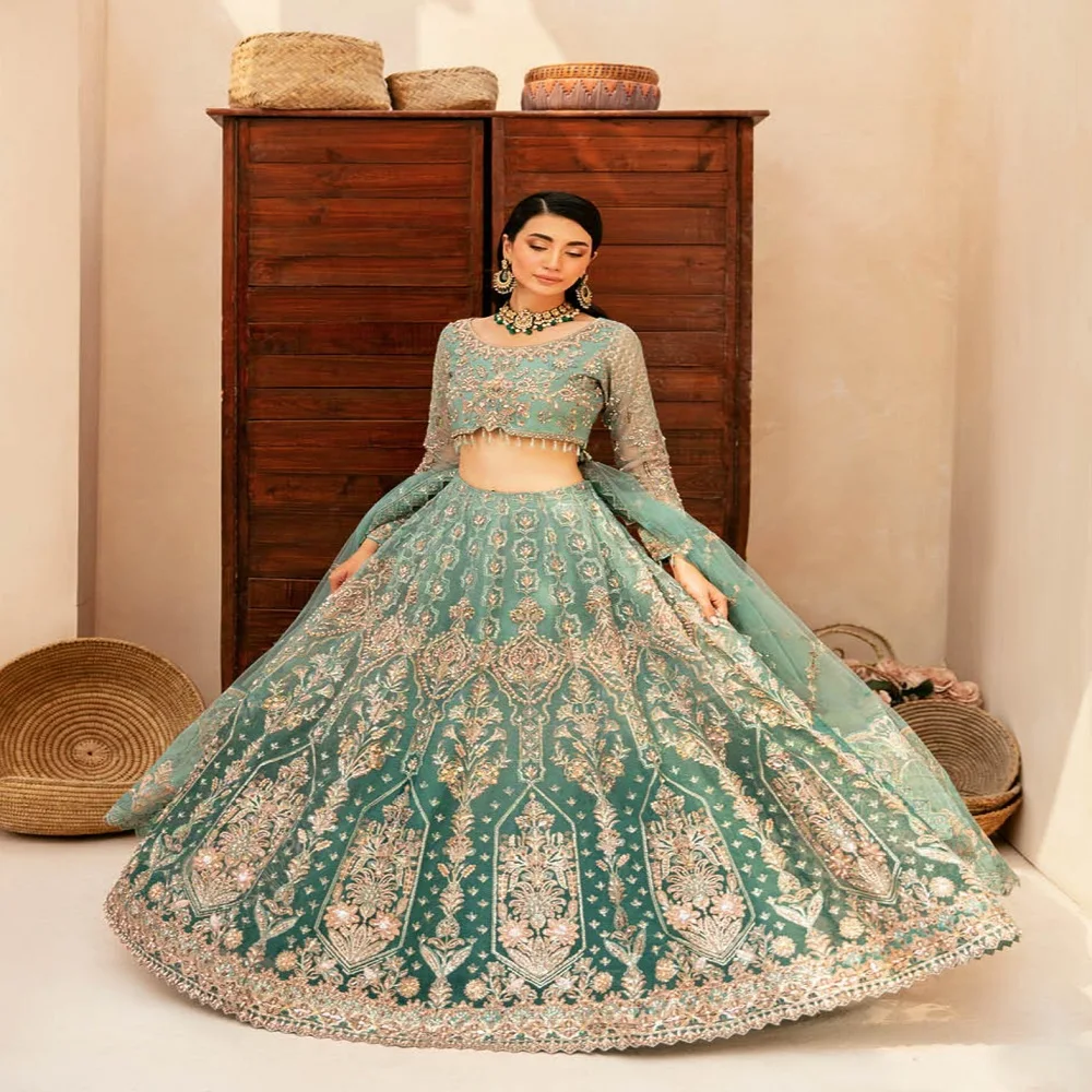 sachin and babi light blue dress EXCLUSIVE BOTTLE GREEN PARTYWEAR – ZZS129 – Exclusive Online Boutique main image 0