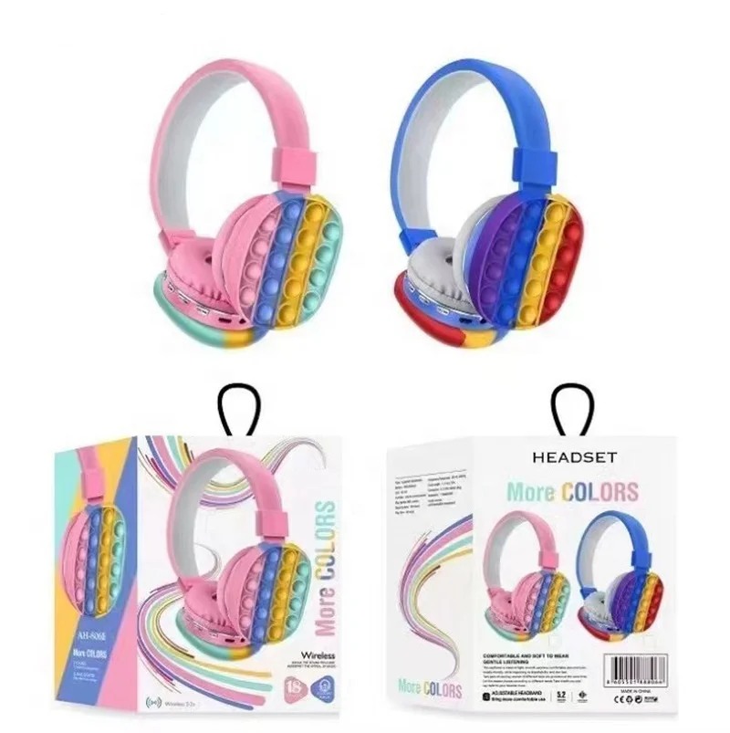 Новый дизайн гарнитуры Силиконовые push it bubble фиджет беспроводные наушники