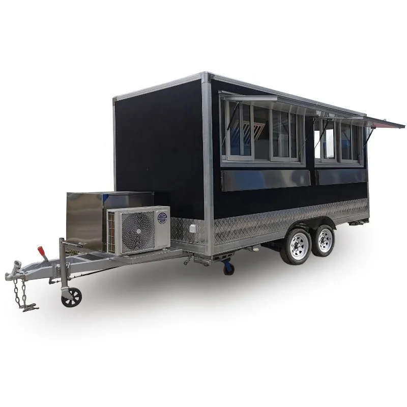 Box fiber glass food truck trailers mobile food car for sale