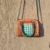 Turquoise & White Checkered
