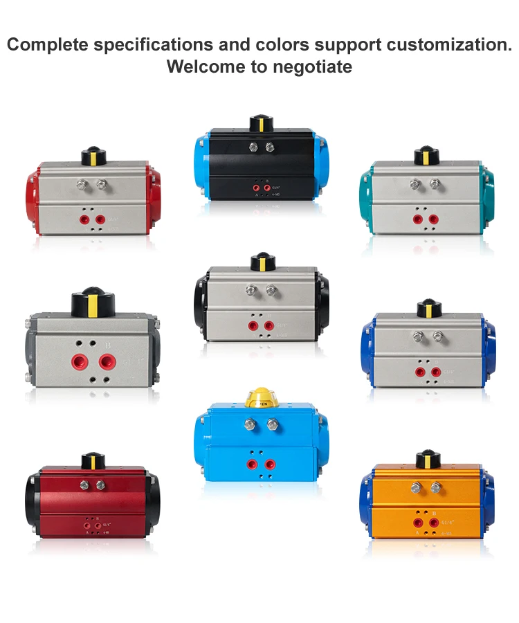 Aluminum Alloy At160-400 Pneumatic Valve Actuator Double/Single Action Rotary Spring Return Ball Butterfly Valve
