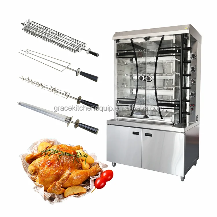 Rotate Cook Chicken Commercial Kitchen Gas Rotate Chicken Rostisserie Machine Duck Fish ...