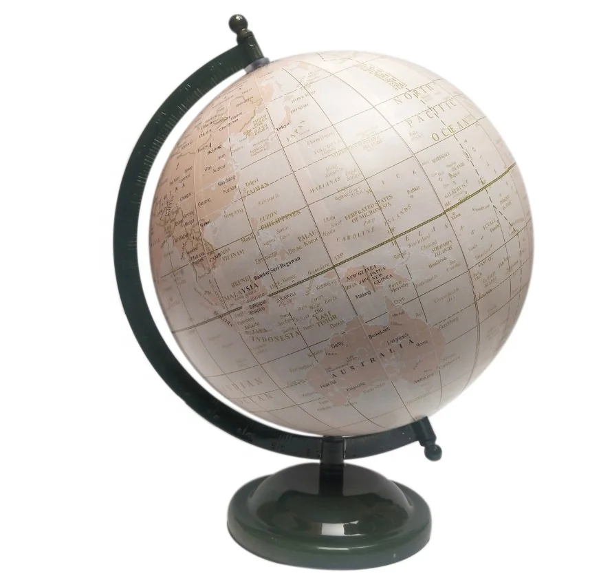 Земной шар с металлической подставкой, земной шар с английским принтом, земной шар