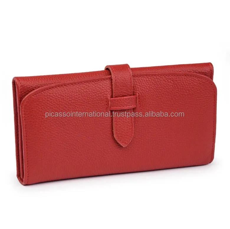 Hot Selling Good Quality Modern Design Cotton Lining Open Closure Type 100% Genuine Leather Wallet from Indian Manufacturer