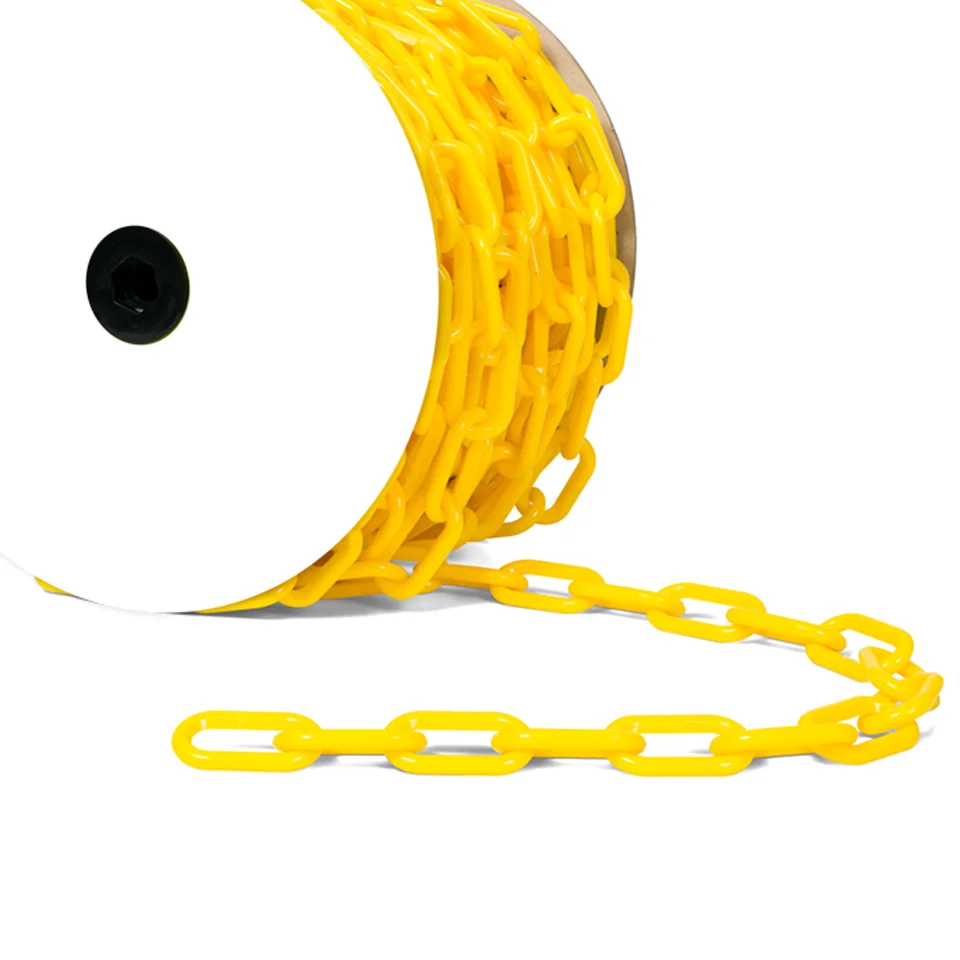 Link Barriers Crowd Control Safety Chain for Road Safety Barrier on Reel Colored Plastic 25M Traffic Roadway Safety 8mm Standard